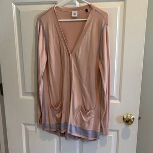 CAbi Blush and Taupe Knit Top
